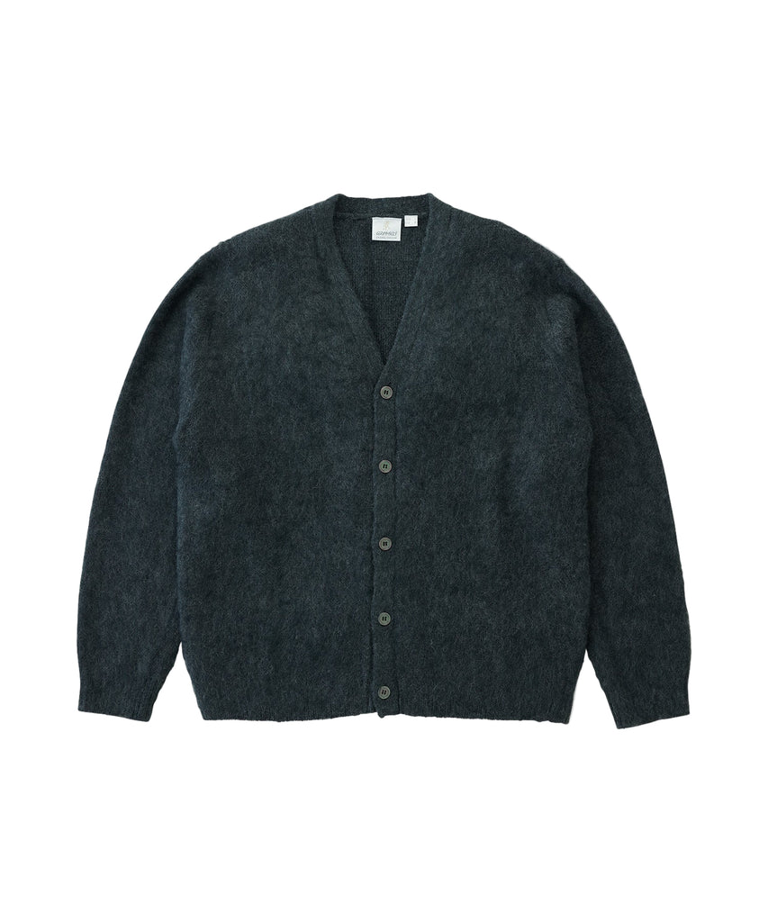 Dark gray cardigan on a white background