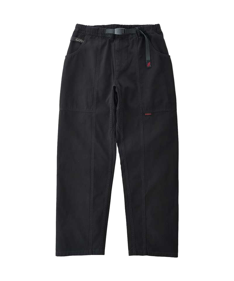 Black pants on a light gray background
